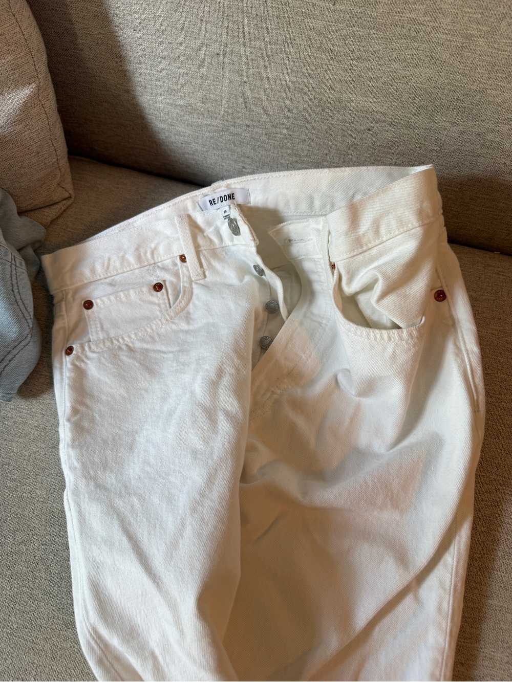 NWT Re/Done White High-Rise Denim Jeans